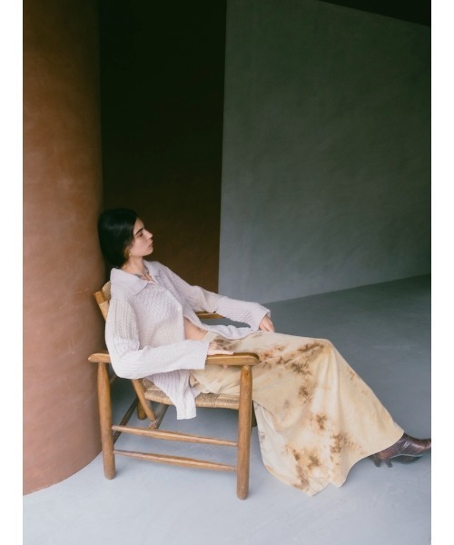 Ruh Dhan(ルーダン)の「Botanical Ice Dye Skirt(スカート・レディース・グレイッシュベージュ/ベージュ・FREE)」の19枚目の写真
