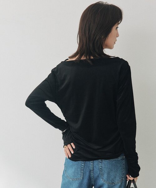 RIVE DROITE(リヴドロワ)の「シアーベロアドレーピーカットソー(秋服/冬服/オフィスカジュアル)(Tシャツ/カットソー・レディース・オフホワイト/グレー/ブラック・FREE)」の20枚目の写真