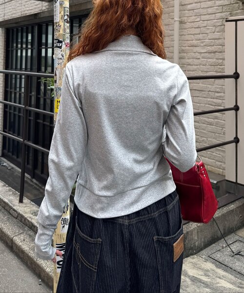 CIAOPANIC(チャオパニック)の「ハイネック星スタッズギャザーダブルジップブルゾン(Tシャツ/カットソー・レディース・チャコールグレー/グレー/サックスブルー・ONE SIZE)」の8枚目の写真