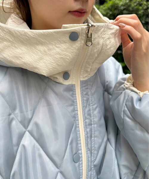 w closet（ダブルクローゼット）の「リバーシブルモンスターパーカー（モッズコート・レディース・ブルー/オフホワイト/ブラック/アイボリー・FREE）」の14枚目の写真