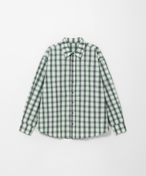 MONGDOL（モンドル）の「ロゴポイント オーバーサイズ チェックシャツ グリーン MDSH031GREEN（シャツ/ブラウス・レディース・その他・F）」の7枚目の写真
