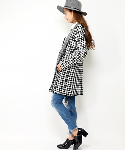 VENCEEXCHANGE（ヴァンスエクスチェンジ）の「フード付チドリコーディガン（カーディガン/ボレロ・レディース・ブラック・MEDIUM）」の3枚目の写真