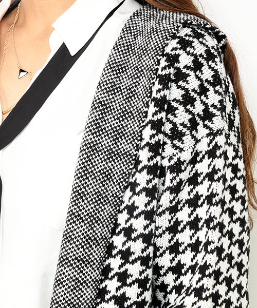 VENCEEXCHANGE（ヴァンスエクスチェンジ）の「フード付チドリコーディガン（カーディガン/ボレロ・レディース・ブラック・MEDIUM）」の5枚目の写真