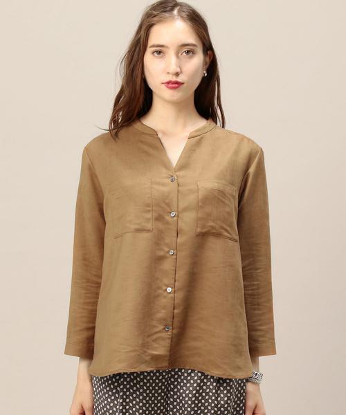 BEAUTY&YOUTH UNITED ARROWS（ビューティーアンドユースユナイテッドアローズ）の「BY フェイクスエードポケットスタンドカラーシャツ◆（シャツ/ブラウス・レディース・ベージュ/オリーブ/ネイビー・FREE）」の12枚目の写真