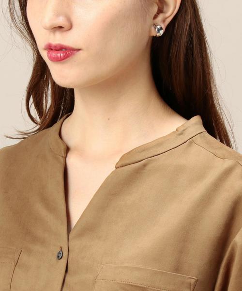 BEAUTY&YOUTH UNITED ARROWS（ビューティーアンドユースユナイテッドアローズ）の「BY フェイクスエードポケットスタンドカラーシャツ◆（シャツ/ブラウス・レディース・ベージュ/オリーブ/ネイビー・FREE）」の5枚目の写真