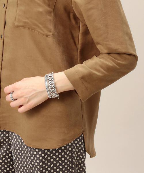 BEAUTY&YOUTH UNITED ARROWS（ビューティーアンドユースユナイテッドアローズ）の「BY フェイクスエードポケットスタンドカラーシャツ◆（シャツ/ブラウス・レディース・ベージュ/オリーブ/ネイビー・FREE）」の6枚目の写真