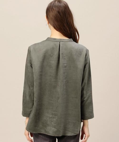 BEAUTY&YOUTH UNITED ARROWS（ビューティーアンドユースユナイテッドアローズ）の「BY フェイクスエードポケットスタンドカラーシャツ◆（シャツ/ブラウス・レディース・ベージュ/オリーブ/ネイビー・FREE）」の15枚目の写真