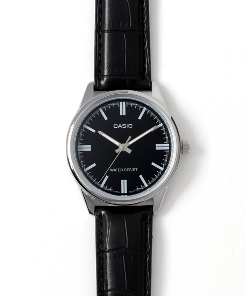 CASIO（カシオ）の「CASIO カシオ / ベーシックアナログ レザーバンド ラウンドフェイス 腕時計 日常生活防水 /// MTP レザーシリーズ（アナログ腕時計・メンズ・ブラック×ブラック/ブラック×シルバー/ブラウン/シルバー/ブラック×ゴールド/ゴールド×ブラウン/ホワイト×ゴールド/シルバー×ブラック/ブラウン系その他/シルバー系その他/ブラウン系その他2/シルバー系その他2・FREE）」の3枚目の写真