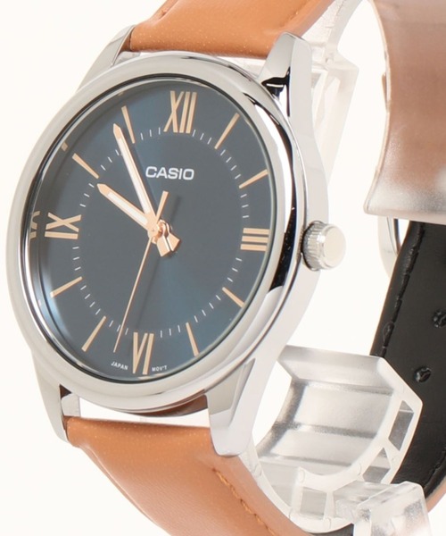 CASIO（カシオ）の「CASIO カシオ / ベーシックアナログ レザーバンド ラウンドフェイス 腕時計 日常生活防水 /// MTP レザーシリーズ（アナログ腕時計・メンズ・ブラック×ブラック/ブラック×シルバー/ブラウン/シルバー/ブラック×ゴールド/ゴールド×ブラウン/ホワイト×ゴールド/シルバー×ブラック/ブラウン系その他/シルバー系その他/ブラウン系その他2/シルバー系その他2・FREE）」の7枚目の写真