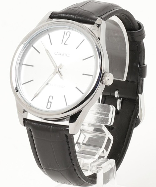 CASIO（カシオ）の「CASIO カシオ / ベーシックアナログ レザーバンド ラウンドフェイス 腕時計 日常生活防水 /// MTP レザーシリーズ（アナログ腕時計・メンズ・ブラック×ブラック/ブラック×シルバー/ブラウン/シルバー/ブラック×ゴールド/ゴールド×ブラウン/ホワイト×ゴールド/シルバー×ブラック/ブラウン系その他/シルバー系その他/ブラウン系その他2/シルバー系その他2・FREE）」の9枚目の写真