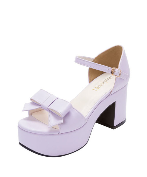 夢展望（ユメテンボウ）の「８ｃｍ厚底チャンキーヒールフェミニンリボンサンダル（サンダル・レディース・ラベンダー/ミント/チェック/ノンウォッシュ/ライトベージュ/ライトブラック/ライトホワイト/クリアレッド/ホワイト系その他/ピンクベージュ/ブルー系その他・24cm/23.5cm/24.5cm/23cm/25cm/23㎝/22cm/22.5㎝/25㎝/24㎝/24.5㎝/23.5㎝）」の9枚目の写真