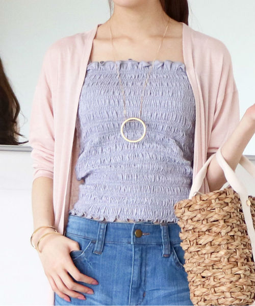 N.（N. Natural Beauty Basic）（エヌエヌナチュラルビューティーベーシック）の「◆シャーリングレースキャミソール（キャミソール・レディース・ホワイト/ブラック/グレー・MEDIUM）」の3枚目の写真