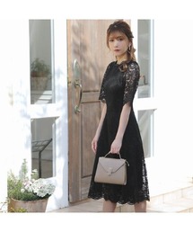 パーフェクトレースショートスリーブワンピースドレス