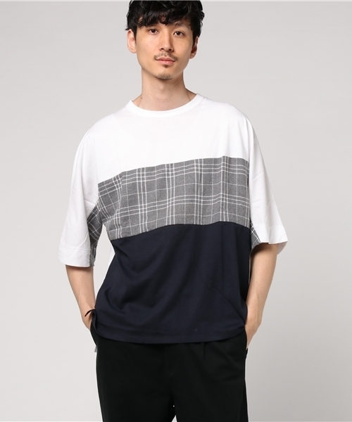 WEGO(ウィゴー)の「WEGO/トリコロール切替ビッグシルエットドルマンカットソー(Tシャツ/カットソー・メンズ・ホワイト系その他/ブルー/ホワイト/ブラック・LARGE/MEDIUM)」の16枚目の写真