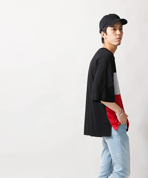 WEGO(ウィゴー)の「WEGO/トリコロール切替ビッグシルエットドルマンカットソー(Tシャツ/カットソー・メンズ・ホワイト系その他/ブルー/ホワイト/ブラック・LARGE/MEDIUM)」の17枚目の写真