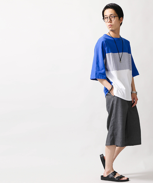 WEGO(ウィゴー)の「WEGO/トリコロール切替ビッグシルエットドルマンカットソー(Tシャツ/カットソー・メンズ・ホワイト系その他/ブルー/ホワイト/ブラック・LARGE/MEDIUM)」の19枚目の写真