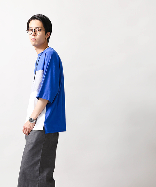 WEGO(ウィゴー)の「WEGO/トリコロール切替ビッグシルエットドルマンカットソー(Tシャツ/カットソー・メンズ・ホワイト系その他/ブルー/ホワイト/ブラック・LARGE/MEDIUM)」の20枚目の写真