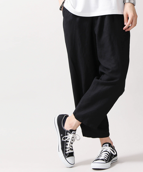 WEGO（ウィゴー）の「WEGO/リラックスリネンアンクルパンツ（スラックス・メンズ・ブラック/ブルー系その他4/レッド系その他4/グレー/ブルー・LARGE/MEDIUM/SMALL）」の2枚目の写真