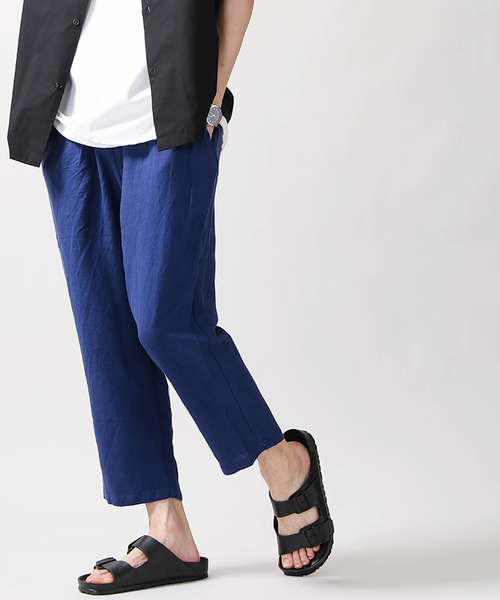 WEGO（ウィゴー）の「WEGO/リラックスリネンアンクルパンツ（スラックス・メンズ・ブラック/ブルー系その他4/レッド系その他4/グレー/ブルー・LARGE/MEDIUM/SMALL）」の7枚目の写真