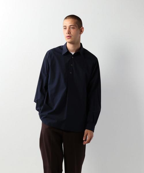 Steven Alan（スティーブンアラン）の「＜Steven Alan＞ SATIN PULLOVER REG SHIRT/ｼｬﾂ（シャツ/ブラウス・メンズ・ネイビー/ライトブルー・SMALL/MEDIUM/LARGE/X-LARGE）」の2枚目の写真