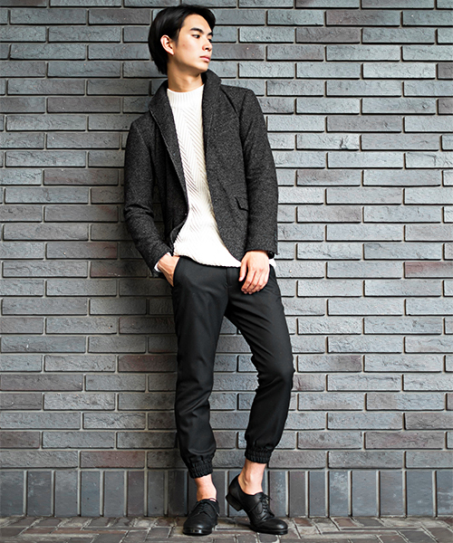 GOSTAR DE FUGA(ゴスタール ジフーガ)の「ウール混 イタリアンスタンドカラー テーラードジャケット(テーラードジャケット・メンズ・ミックスグレー/ネイビー・M/L/XL/XXL)」の12枚目の写真