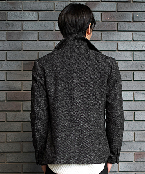 GOSTAR DE FUGA(ゴスタール ジフーガ)の「ウール混 イタリアンスタンドカラー テーラードジャケット(テーラードジャケット・メンズ・ミックスグレー/ネイビー・M/L/XL/XXL)」の10枚目の写真