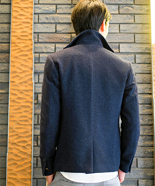 GOSTAR DE FUGA(ゴスタール ジフーガ)の「ウール混 イタリアンスタンドカラー テーラードジャケット(テーラードジャケット・メンズ・ミックスグレー/ネイビー・M/L/XL/XXL)」の16枚目の写真