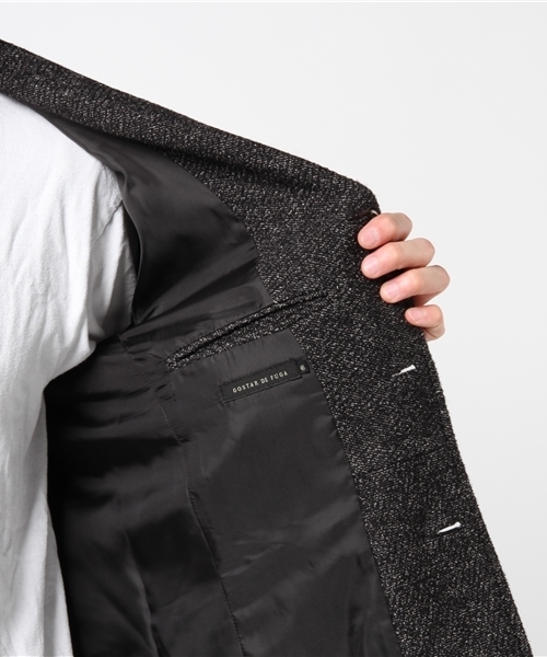 GOSTAR DE FUGA(ゴスタール ジフーガ)の「ウール混 イタリアンスタンドカラー テーラードジャケット(テーラードジャケット・メンズ・ミックスグレー/ネイビー・M/L/XL/XXL)」の4枚目の写真