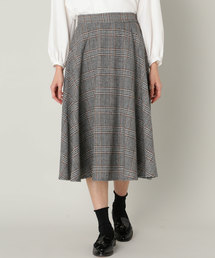 NATURAL BEAUTY BASIC | フレアミディチェックスカート(スカート)