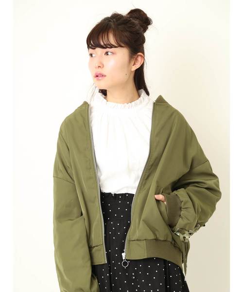 OLIVE des OLIVE（オリーブデオリーブ）の「プチハイネックレースブラウス（シャツ/ブラウス・レディース・ブラック/オフホワイト・FREE）」の3枚目の写真