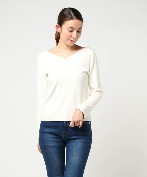 RIVE DROITE（リヴドロワ）の「総針　2WAYニット（ニット/セーター・レディース・オフホワイト/ネイビー/ミント/ピンクベージュ/その他15・FREE）」の8枚目の写真