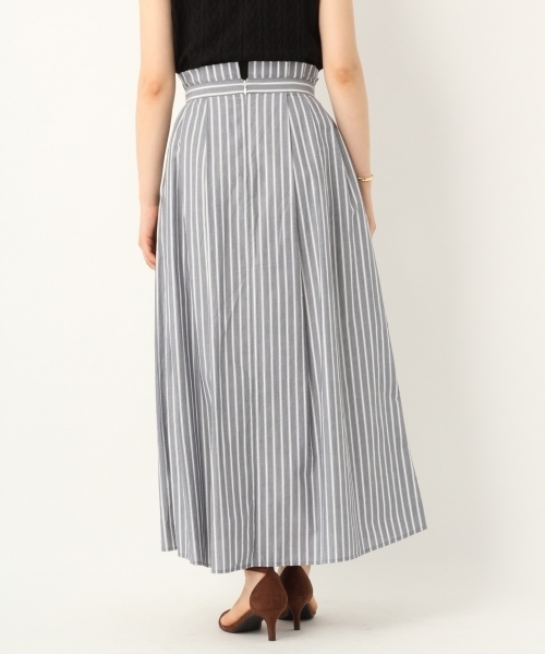 A part by（アパートバイ）の「Cサッカーストライプヘムフレアスカート 786636（スカート・レディース・ネイビー/サックスブルー・LARGE/MEDIUM）」の5枚目の写真