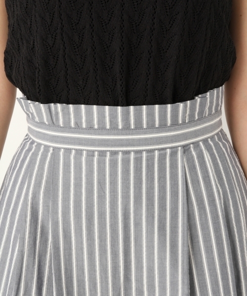 A part by（アパートバイ）の「Cサッカーストライプヘムフレアスカート 786636（スカート・レディース・ネイビー/サックスブルー・LARGE/MEDIUM）」の6枚目の写真