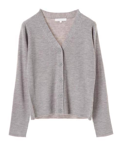 AMERICAN HOLIC（アメリカンホリック）の「・8col.Vネックリブカーディガン（カーディガン/ボレロ・レディース・杢グレー/オフホワイト/ブルー/ベージュ/ネイビー/ピンク/その他25/その他24・M/L）」の10枚目の写真