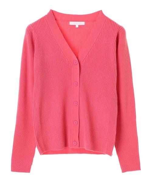 AMERICAN HOLIC（アメリカンホリック）の「・8col.Vネックリブカーディガン（カーディガン/ボレロ・レディース・杢グレー/オフホワイト/ブルー/ベージュ/ネイビー/ピンク/その他25/その他24・M/L）」の11枚目の写真