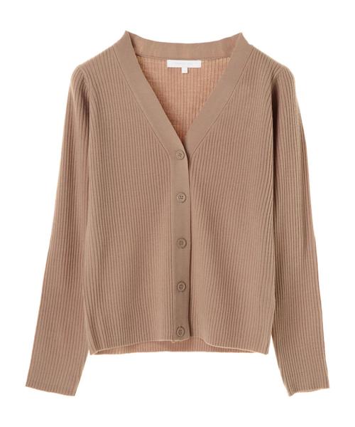 AMERICAN HOLIC（アメリカンホリック）の「・8col.Vネックリブカーディガン（カーディガン/ボレロ・レディース・杢グレー/オフホワイト/ブルー/ベージュ/ネイビー/ピンク/その他25/その他24・M/L）」の12枚目の写真