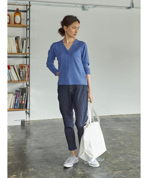 AMERICAN HOLIC（アメリカンホリック）の「・8col.Vネックリブカーディガン（カーディガン/ボレロ・レディース・杢グレー/オフホワイト/ブルー/ベージュ/ネイビー/ピンク/その他25/その他24・M/L）」の19枚目の写真