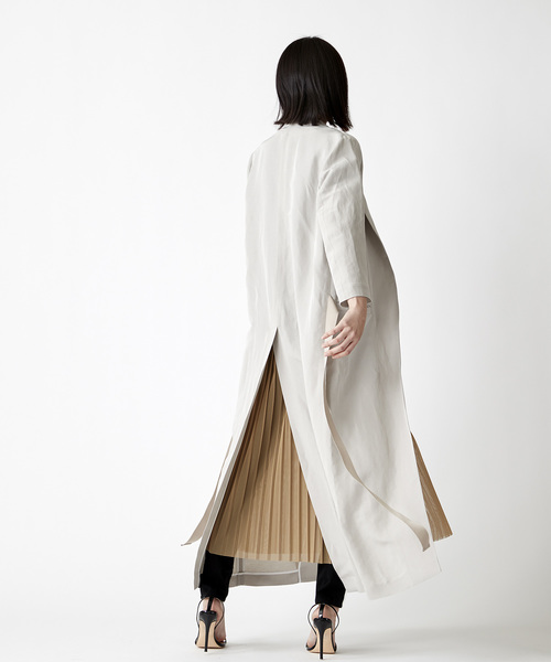 TRUNO by NOISE MAKER(トルノバイノイズメーカー)の「麻混ロングリボンシャツコート(その他トップス・レディース・ブラック/グレイッシュベージュ/ネイビー・FREE)」の19枚目の写真