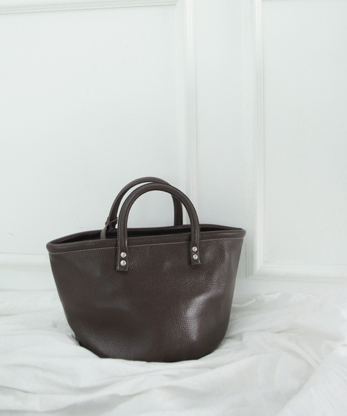 UNE MANSION(ユヌマンション)の「【本革】バケツミニバッグ(ドラムバッグ)」|ブラウン