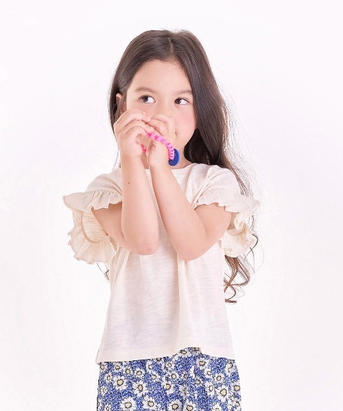 Rora(ローラ)の「Rora ヴィンテージ ルーズ 半袖tシャツ(5color)(Tシャツ/カットソー・キッズ・チャコールグレー/パープル/ホワイト/ピンク/クリーム・110cm/100cm/120cm/130cm/140cm/90㎝/150cm)」の4枚目の写真
