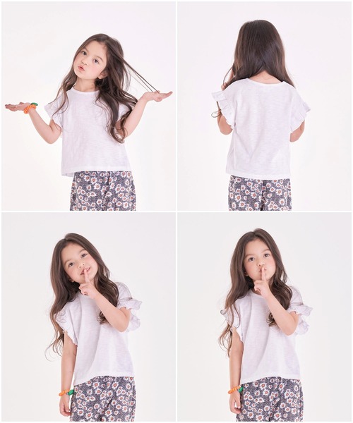 Rora(ローラ)の「Rora ヴィンテージ ルーズ 半袖tシャツ(5color)(Tシャツ/カットソー・キッズ・チャコールグレー/パープル/ホワイト/ピンク/クリーム・110cm/100cm/120cm/130cm/140cm/90㎝/150cm)」の19枚目の写真