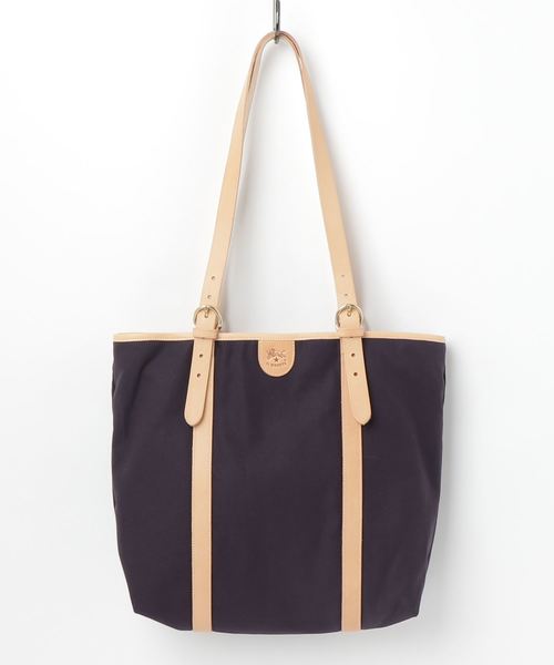 IL BISONTE（イルビゾンテ）の「IL BISONTE / CANVAS x LEATHER / TOTE BAG（トートバッグ・レディース・ブラック系その他/ブラウン系その他/オリーブ/ネイビー/ブラック×ブラック・FREE）」の5枚目の写真