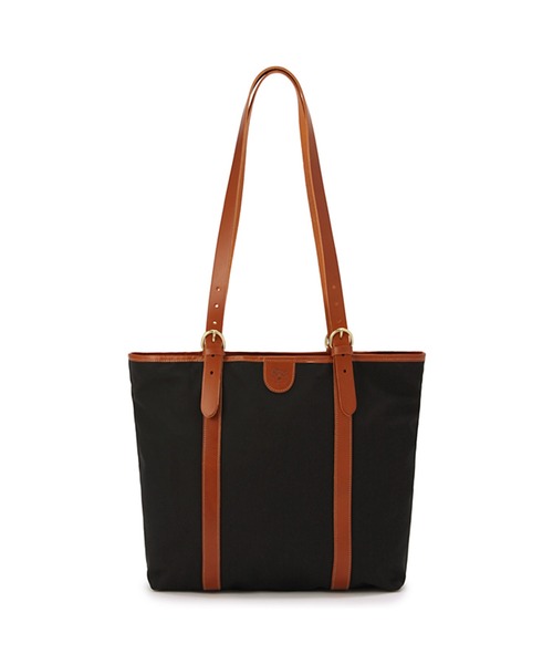 IL BISONTE(イルビゾンテ)の「IL BISONTE / CANVAS x LEATHER / トートバッグ(トートバッグ・レディース・ネイビー/オリーブ/ブラック系その他/ブラウン系その他/ブラック×ブラック・FREE)」の2枚目の写真