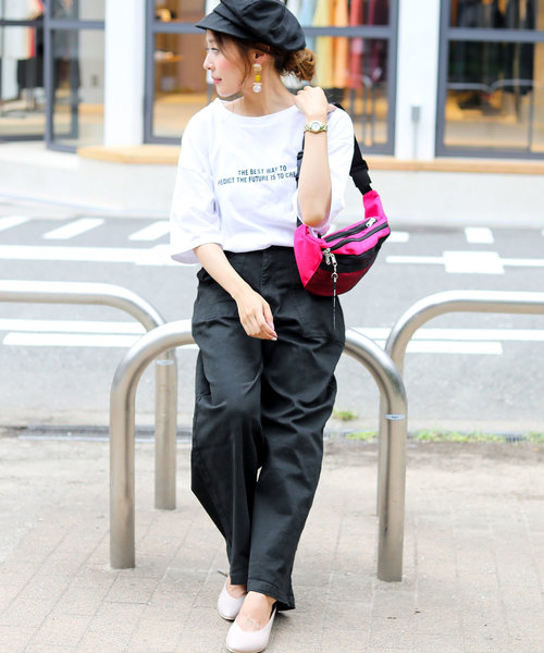 Fashion Letter（ファッションレター）の「コットンベイカーパンツ&デニムワイドパンツ 大きいサイズ（デニムパンツ・レディース・ブラック/ベージュ/カーキ/ネイビー/ワンウォッシュ・M/L/LL/3L/4L）」の15枚目の写真