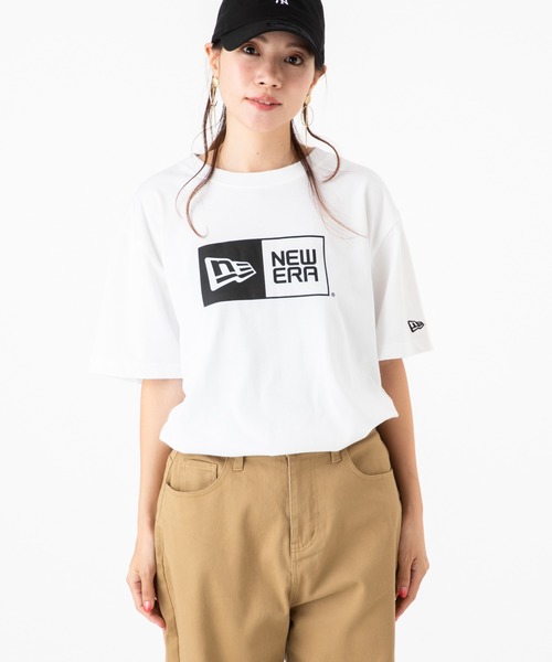 Tシャツ・カットソー New Era LIGHTERA Basic Box T-Shirt White ニューエラ 半袖 Tシャツ ボックスロゴ(Tシャツ/カットソー