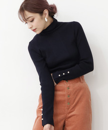 N.（N. Natural Beauty Basic） | ◆パール釦タートルニット(ニット/セーター)