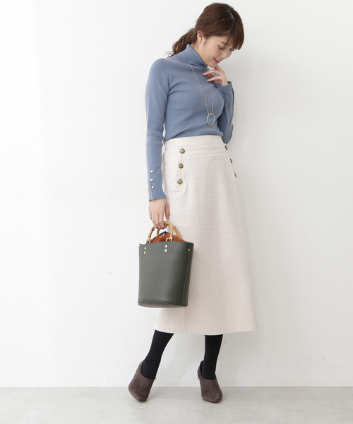 N.（N. Natural Beauty Basic）（エヌエヌナチュラルビューティーベーシック）の「◆パール釦タートルニット（ニット/セーター・レディース・ホワイト/ホワイト系その他/ブラウン/ブルー/ネイビー・MEDIUM）」の20枚目の写真