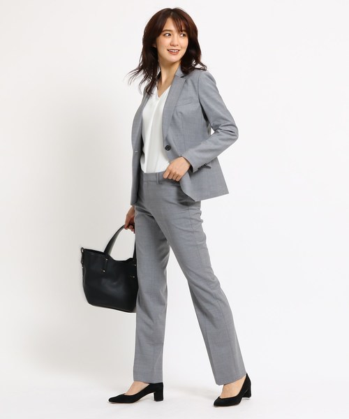 INDIVI(インディヴィ)の「シャンブレー調 ストレートパンツ(その他パンツ・レディース・ブラック/グレー・36/38/34/40)」の9枚目の写真