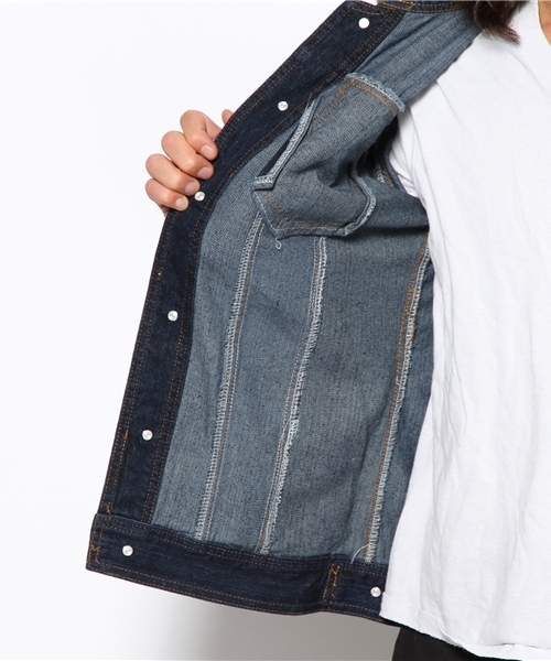 WEGO（ウィゴー）の「WEGO/デニムGジャン（デニムジャケット・メンズ・ダークインディゴブルー/ライトインディゴブルー・MEDIUM/LARGE）」の9枚目の写真