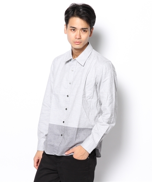 EDIFICE(エディフィス)の「◇【2ND1月号 掲載】2TONE COLOR ネルボタンダウンシャツ(シャツ/ブラウス・メンズ・ブルー系その他/ホワイト/ライトグレー・44/46/48/50)」の2枚目の写真